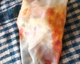 A picture of step 3 of Vege Rice paper rolls.