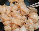 A picture of step 1 of Mango chicken.