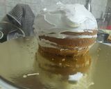 A picture of step 9 of White Forest Football cake.