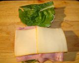 A picture of step 3 of Ham, Munster Cheese, and Smoked Bacon Sandwich – Jon Style.
