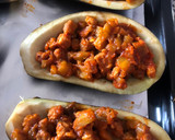 Foto del paso 4 de la receta: Berenjenas rellenas (vegetarianas/veganas) con soja texturizada