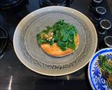 Poached egg on sriracha mayo, Toasted bagel and Korean spinach recipe step 4 photo