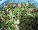A picture of step 1 of Beetroot with Leaves (Bhujya) Chukander ki bhujiya.