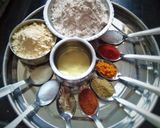 A picture of step 1 of Stuffed Masala Besan Roti.