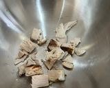 A picture of step 1 of Chi-Mango stir fry.