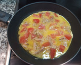 Foto del paso 3 de la receta: Tortilla con resto del aliño de tomate y melva