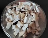 A picture of step 1 of Coconut Burfi.