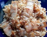 รูปขั้นตอนการทำที่ 4 ของ 🍚 ผัดมิโซะหมูสามชั้น Miso Fried Rice with 🐷 5 mins 3 ingredient