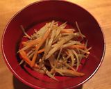 A picture of step 13 of Very easy and simple Kinpira Gobo (Burdock) & Carrot, Gluten Free.