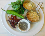 A picture of step 1 of A Healthy Adai Dosai with Quinoa with red amaranth leaves.