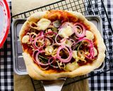 รูปขั้นตอนการทำที่ 5 ของ โฮมเมดพิซซ่า🍕หน้าเห็ดดอง🍄กับพริกดองทำเอง🌶️