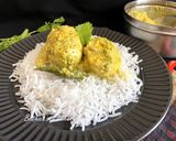 A picture of step 5 of Dim Bhapa (Steamed Egg Curry) Bengali lunch.