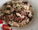A picture of step 4 of Mushroom and Arugula Risotto.