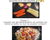Une image de l'étape 2 de Cuisses de poulet et légumes rôtis.