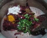 A picture of step 4 of Beetroot Pulao.