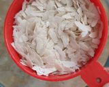A picture of step 1 of Poha onion triangle samosa.
