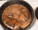 A picture of step 1 of Thai tea Brulee - vegan - no torch.
