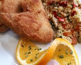 Rántott csirke zöldséges kuszkusszal recept fázis 7 fotója