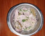 A picture of step 1 of Muradabadi chicken biryani with garlic salsa 🧄🍚🐔.