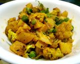 A picture of step 2 of Cauliflower Potato Peas Dry Vegetable or Sabzi.