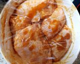 A picture of step 1 of My 3 different marinated chicken thighs. 👩‍🍳.