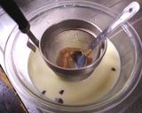 A picture of step 1 of Cold Soy milk soup and Nikumiso noodles.