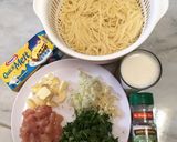 Foto langkah ke 1 dari resep Spaghetti with Creamy Chicken Spinach Sauce.