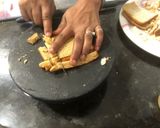 A picture of step 1 of Bread Pulao.