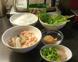 รูปขั้นตอนการทำที่ 1 ของ ลาบวุ้นเส้นหมูสับกุ้งสด