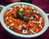 A picture of step 4 of Kolhapuri paneer.