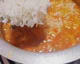 A picture of step 4 of Hyderabadi prawns biryani.