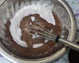 A picture of step 2 of Chocolate Premix Choco chips chocolate Ganache Stuffed muffins.