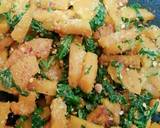 Stir fried pumpkin with spinach and coconut recipe step 9 photo