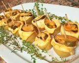A picture of step 6 of Potato Skewer with Mussel and Escabeche Mayonnaise.