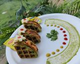 A picture of step 9 of Cheesy Veggie Moong Waffle Bites.