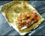 A picture of step 8 of Kohlapuri paneer baked roles.