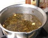 A picture of step 1 of Kashmiri chai.
