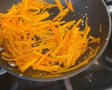 A picture of step 3 of Korean carrot Namul.