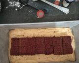 A picture of step 18 of Funfetti orange cake with hidden heart.