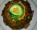 A picture of step 7 of Smoked brown fried rice.