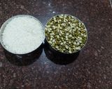 A picture of step 1 of Moong dal & rice khichdi.