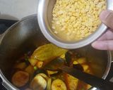 A picture of step 4 of Ringna vatana bateta ni khichdi and kadhi.