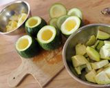 Une image de l'étape 1 de Petites Courgettes rondes farcies à l'aubergine au Cook Expert.