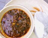 A picture of step 5 of Spinach and groundnut soup😋.