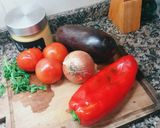Foto del paso 1 de la receta: Polenta rellena de vegetales 🍆🌶🍅