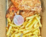 A picture of step 6 of Oil free Chicken and Chips.