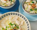 รูปขั้นตอนการทำที่ 3 ของ "ข้าวต้มอกไก่ใส่มันฝรั่ง" 🥣🍚🐔🥔🧄