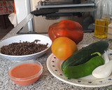 Foto del paso 1 de la receta: Ensalada de Lentejas aliñada con Gazpacho de Cerezas