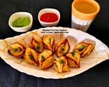 A picture of step 9 of Mini Flower Shaped Aloo Samosa - Mint Ginger Masala Chai - Party Starter - Tea Time Snacks.