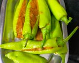 A picture of step 2 of Mirchi Bhajiya.